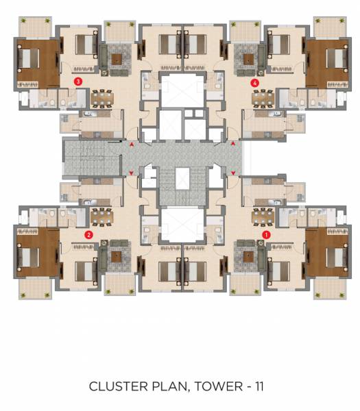 Tower 11 Cluster Plan For Typical homes-phase-2a Tower 11 Cluster Plan For Typical