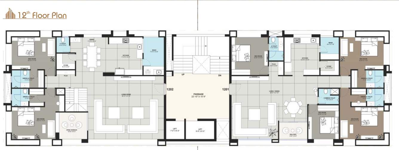 shivam heights Shivam Heights Cluster Plan for 12th Floor