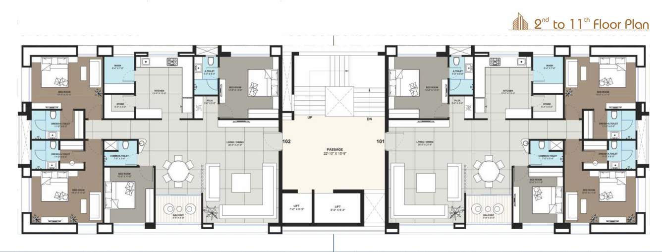 shivam heights Shivam Heights Cluster Plan from 2nd to 11th Floor