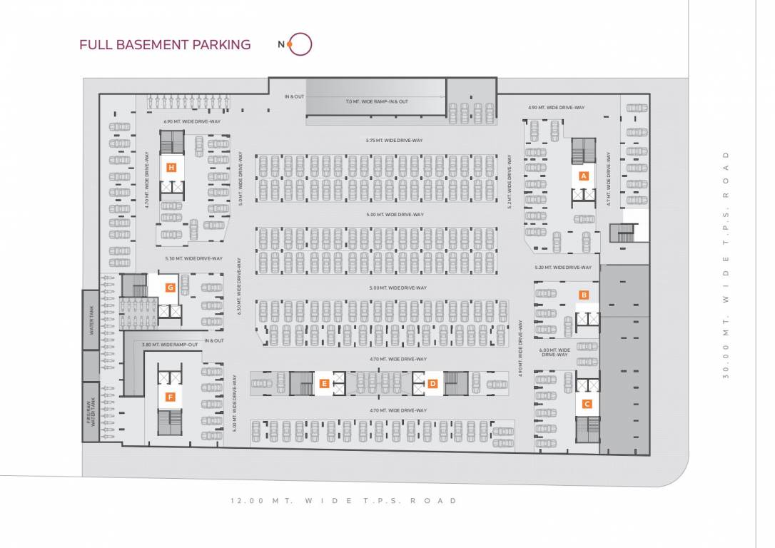  tulip Block A to Block H Basement Cluster Plan