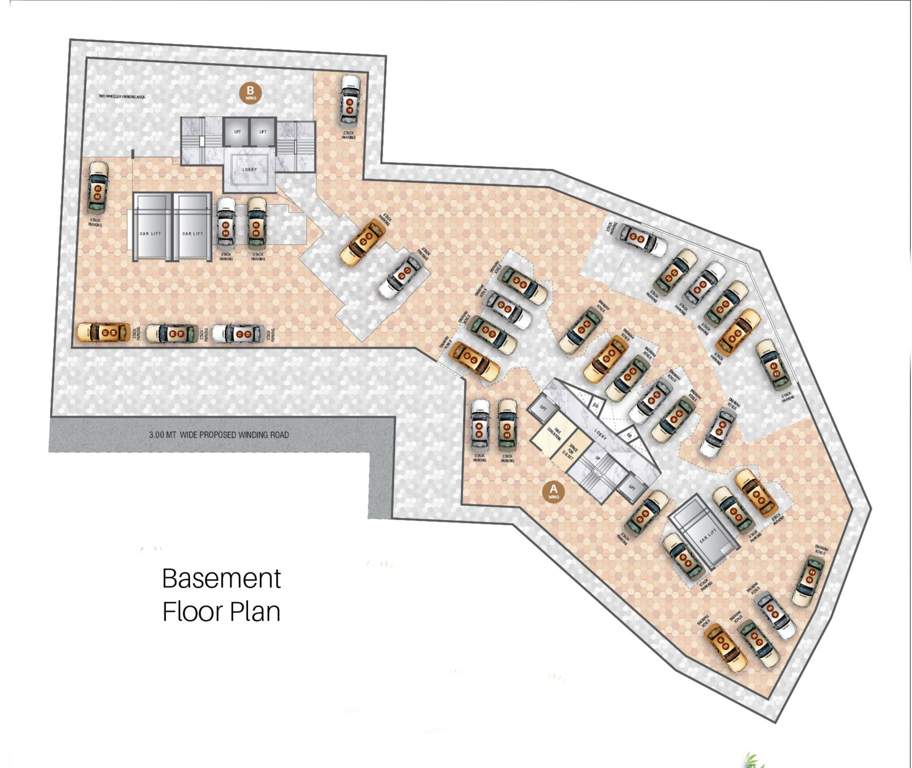  planet Omkar Planet   A + B Wing Cluster Plan For Basement Floor