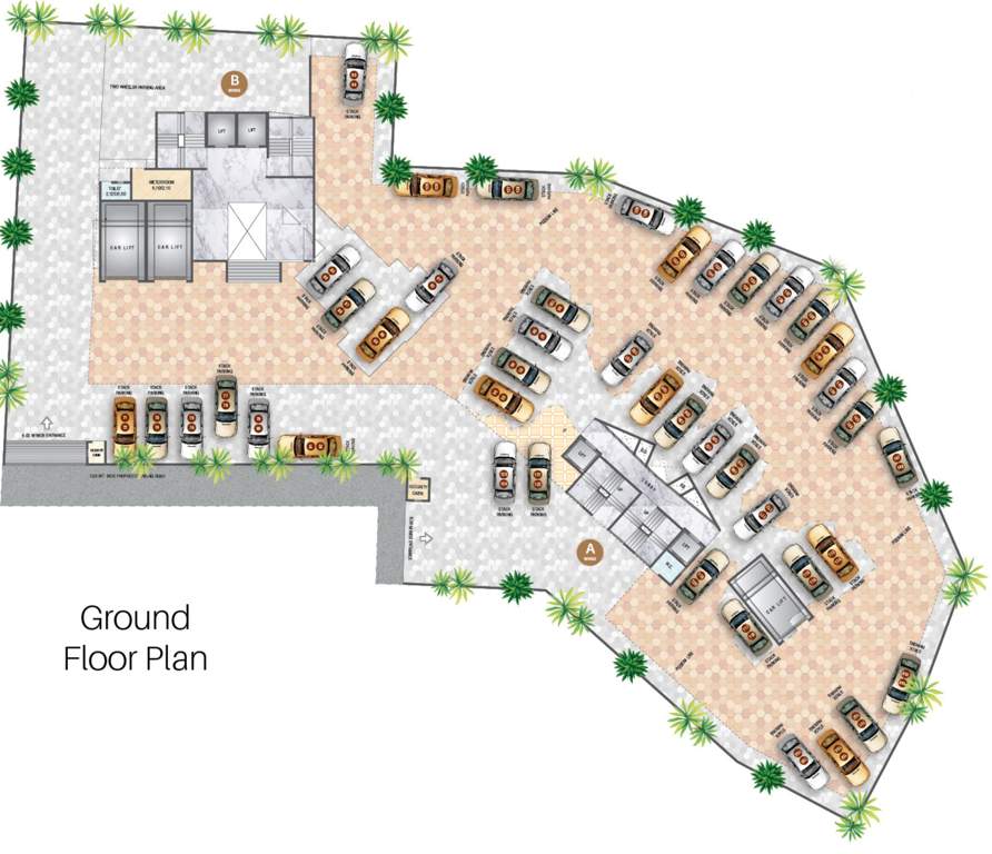  planet Omkar Planet   A + B Wing Cluster Plan For Ground Floor