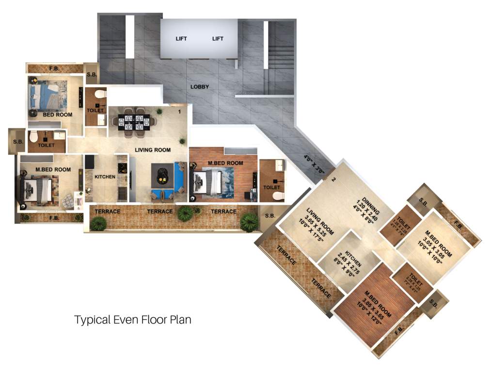 planet Omkar Planet   A +B Wing Typical Even Cluster Plan