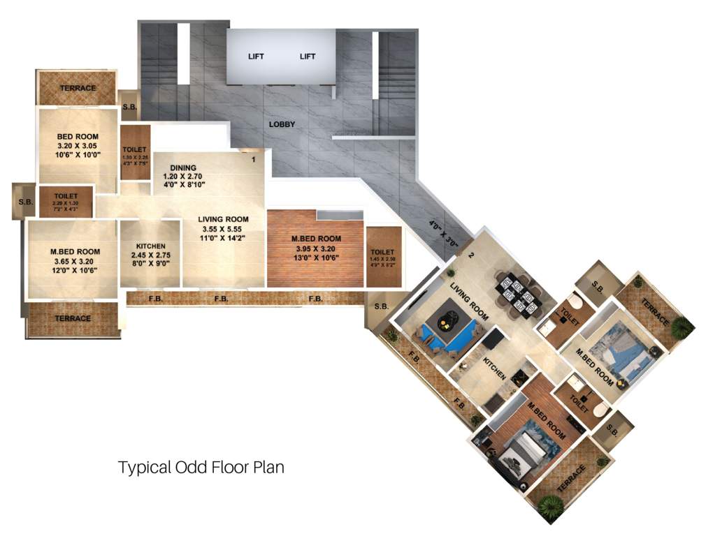 planet Omkar Planet   A + B Wing Typical Odd Cluster Plan