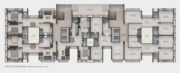 Block A & B Cluster Plan for 6th, 8th & 12th Floor hafsa-tower Block A & B Cluster Plan for 6th, 8th & 12th Floor