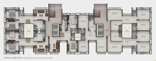 Block A & B Cluster Plan from 1st to 5th, 7th, 9th to 11th & 13th Floor hafsa-tower Block A & B Cluster Plan from 1st to 5th, 7th, 9th to 11th & 13th Floor