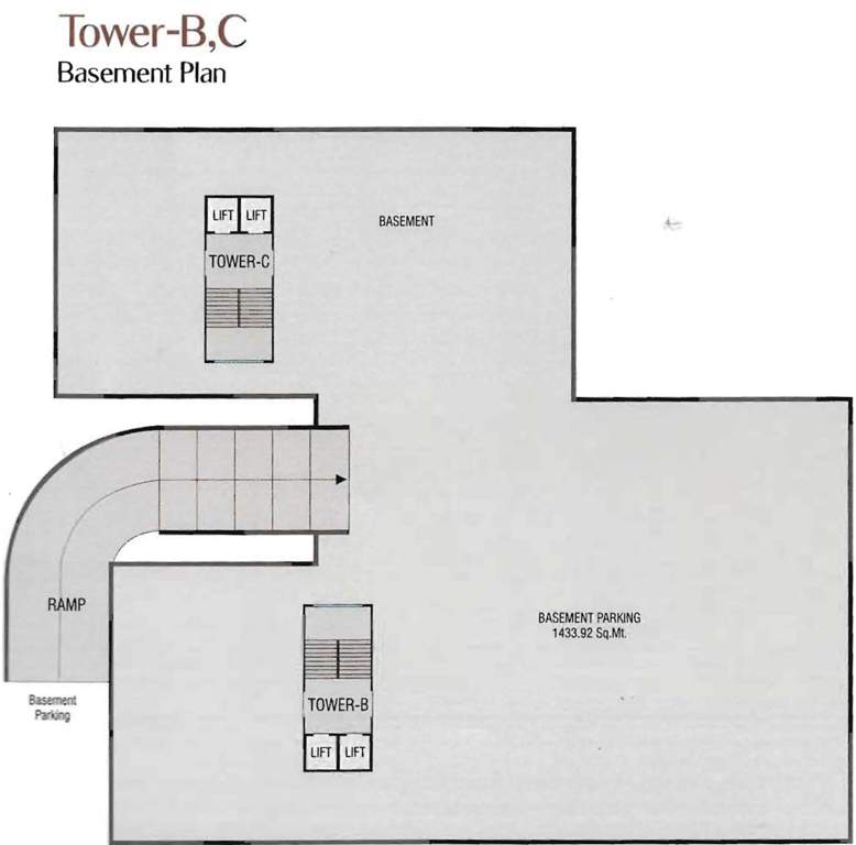  rudraksh skyline Tower B,C Cluster Plan For Basement