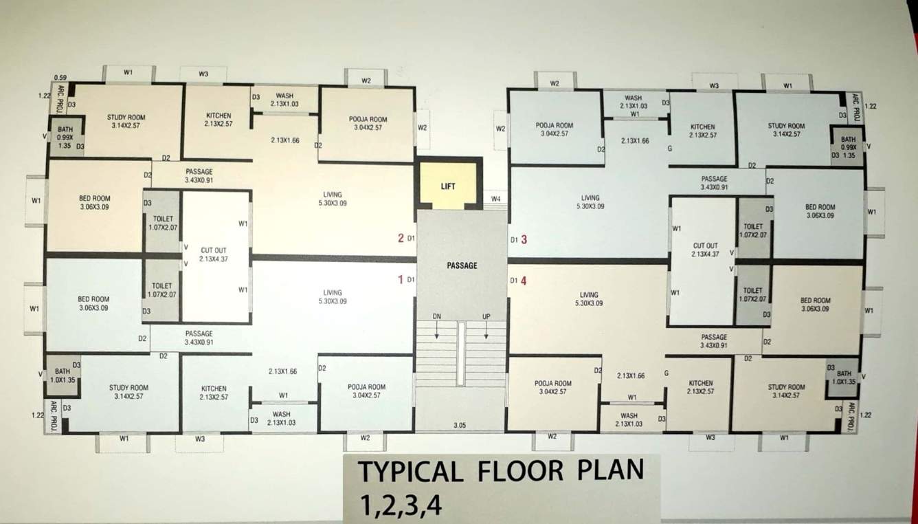  aksharvilla a Aksharvilla A Cluster Plan from 1st to 4th Floor