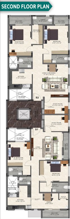  aadarsh Aadarsh Cluster Plan For 2nd Floor