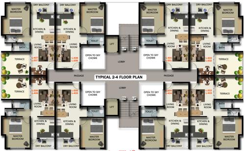 Lotus Bldg Cluster Plan For Even Floor Plans varun-flora-township-lotus-building Lotus Bldg Cluster Plan For Even Floor Plans
