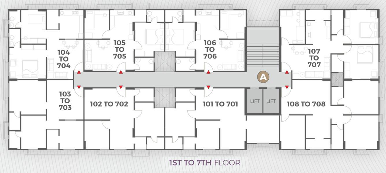  apaar dream homes Block A Cluster Plan from 1st to 7th Floor
