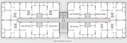  apaar-dream-homes Block B Cluster Plan from 1st to 6th Floor