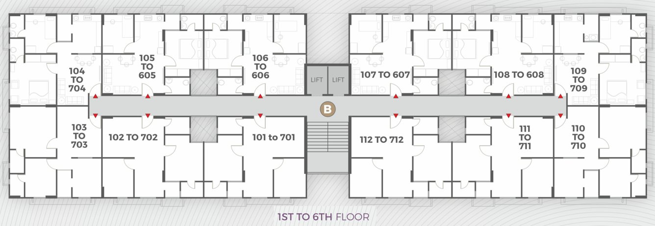  apaar dream homes Block B Cluster Plan from 1st to 6th Floor