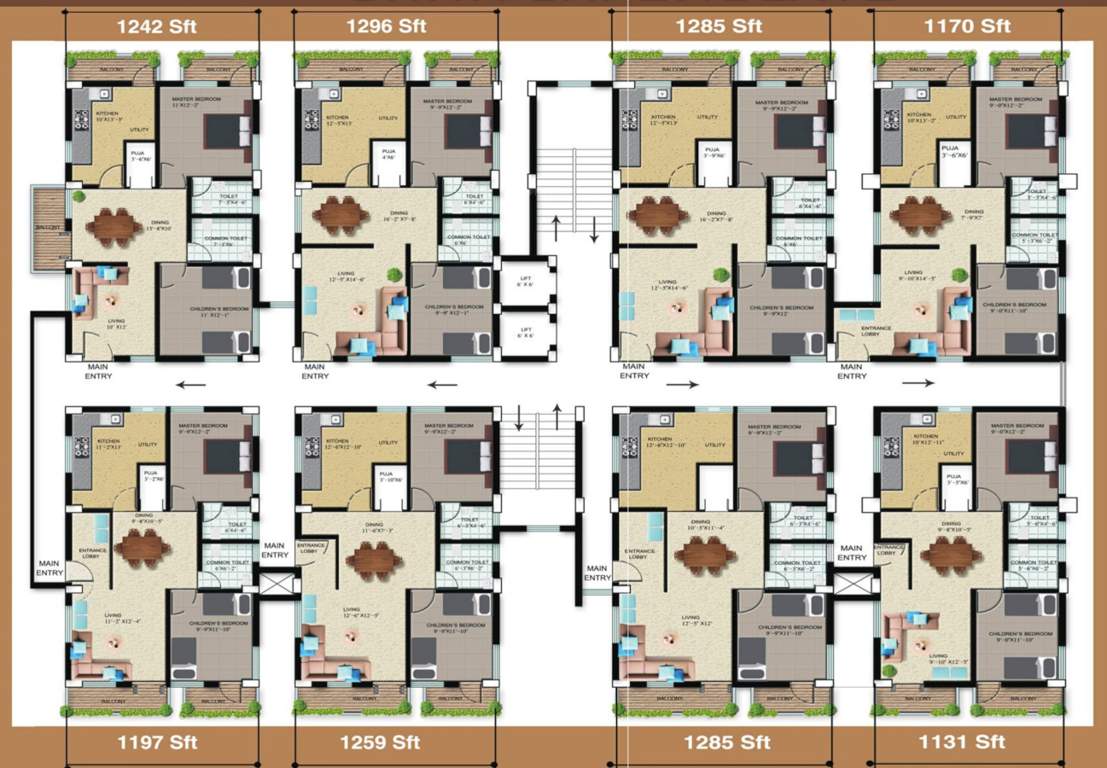 shiva sai enclave Shiva Sai Enclave Cluster Plan from 1st to 5th Floor