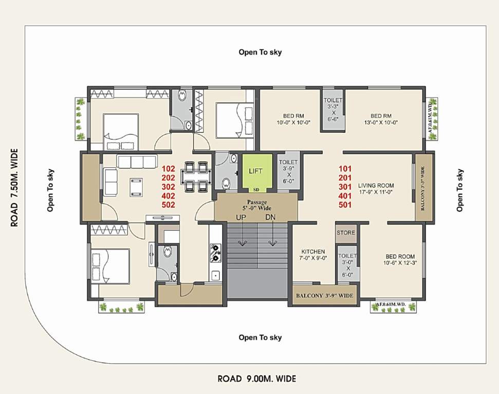  dwarkesh avenue 1 Cluster Plan from 1st to 5th Floor
