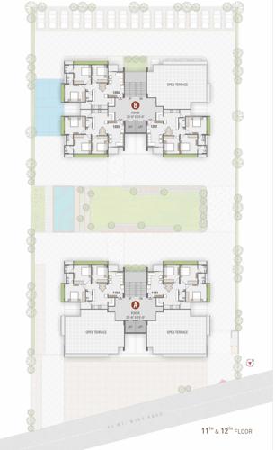  greens Tower A And B Cluster Plan from 11th to 12th Floor
