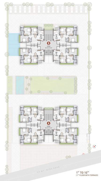  greens Tower A And B Cluster Plan from 1st to 10th Floor