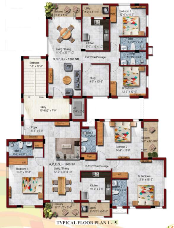  block 21 p t rajan salai Block 21 P T Rajan Salai Cluster Plan from 1st to 5th Floor