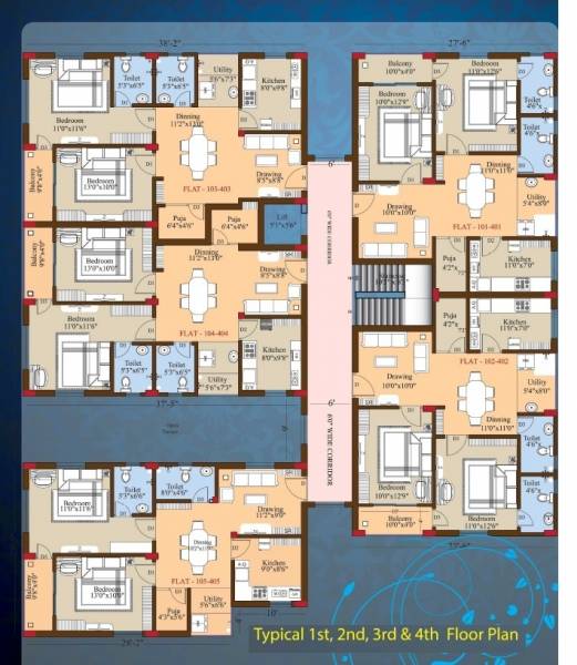  rashmi-enclave Cluster Plan from 1st to 4th Floor