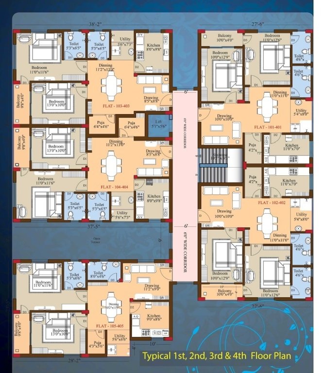 rashmi enclave Cluster Plan from 1st to 4th Floor