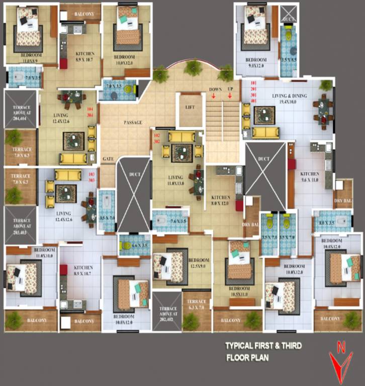  shubham Shubham Cluster Plan from 1st to 3rd Floor