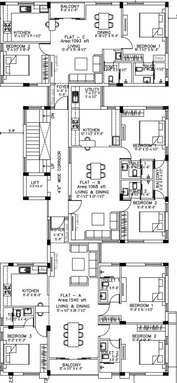  shanthi nilayam Shanthi Nilayam Cluster Plan For Typical Floor