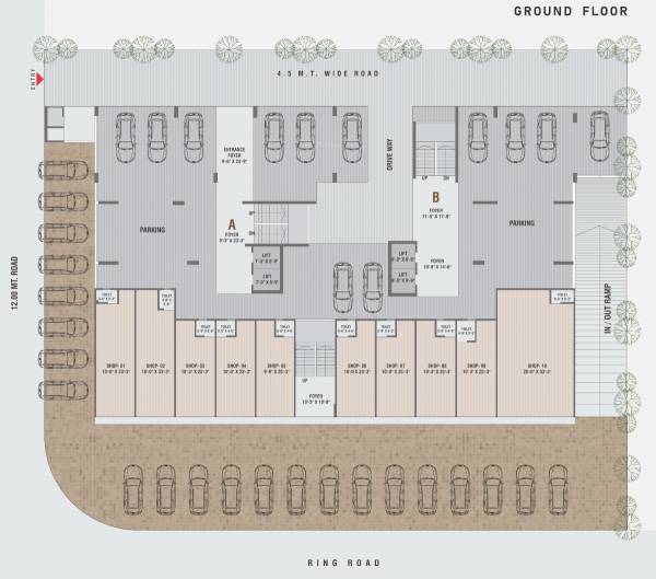  61 Tower A And B Cluster Plan for ground Floor