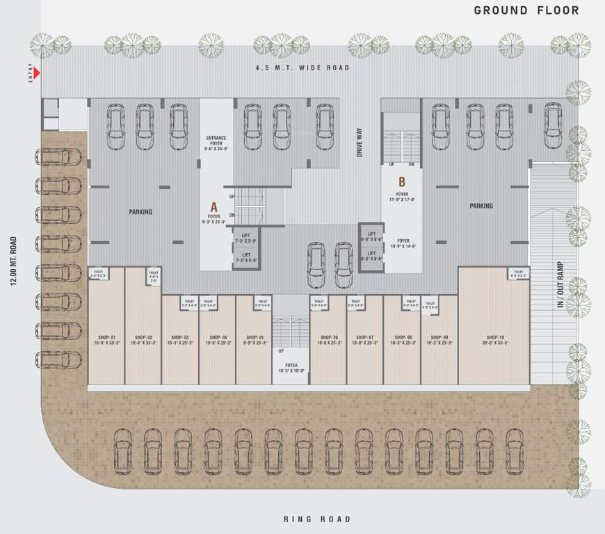  61 Tower A And B Cluster Plan for ground Floor
