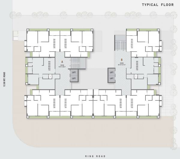  61 Tower A And B Cluster Plan from 2nd to 7th Floor