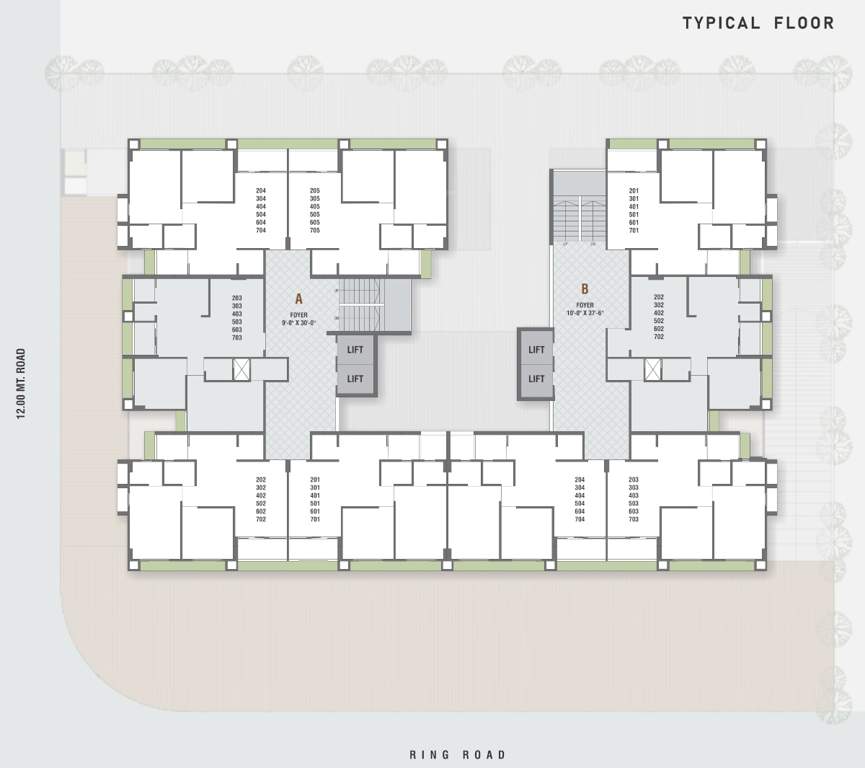  61 Tower A And B Cluster Plan from 2nd to 7th Floor
