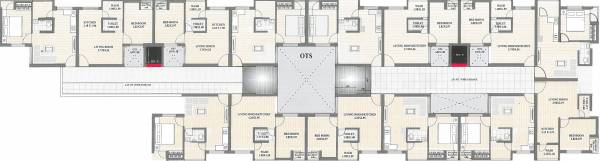  residency Tower A & B Cluster Plan from 1st to 5th Floor