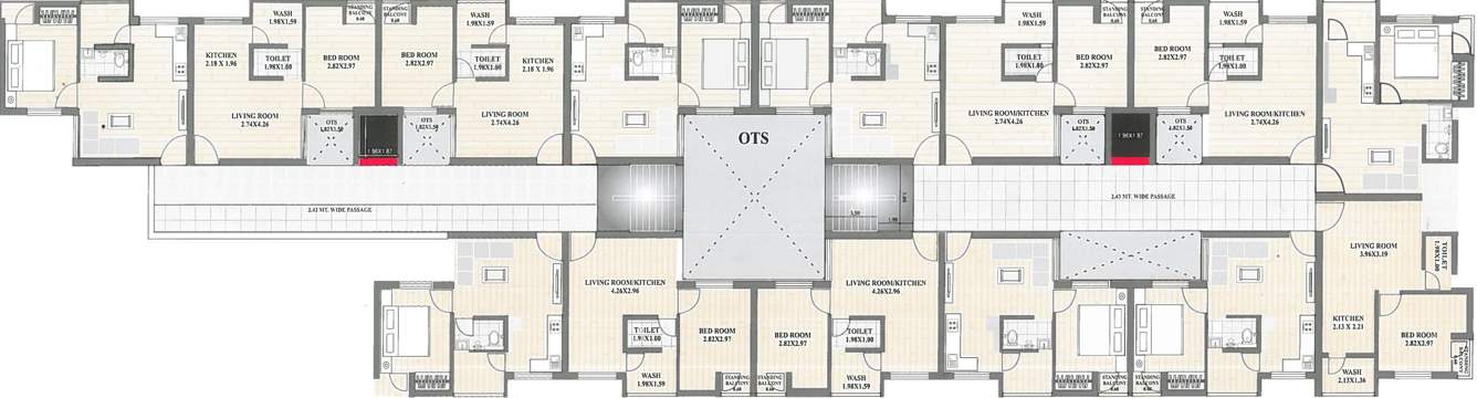 residency Tower A & B Cluster Plan from 1st to 5th Floor