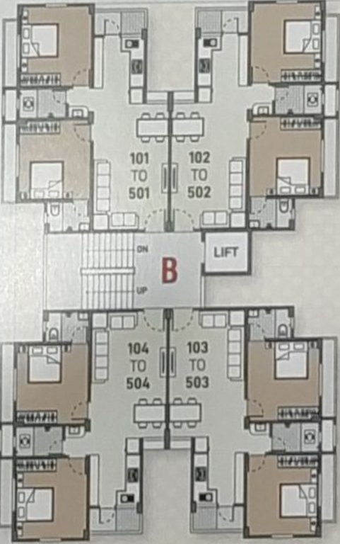  shivaan shilp Block B Cluster Plan from 1st to 5th Floor