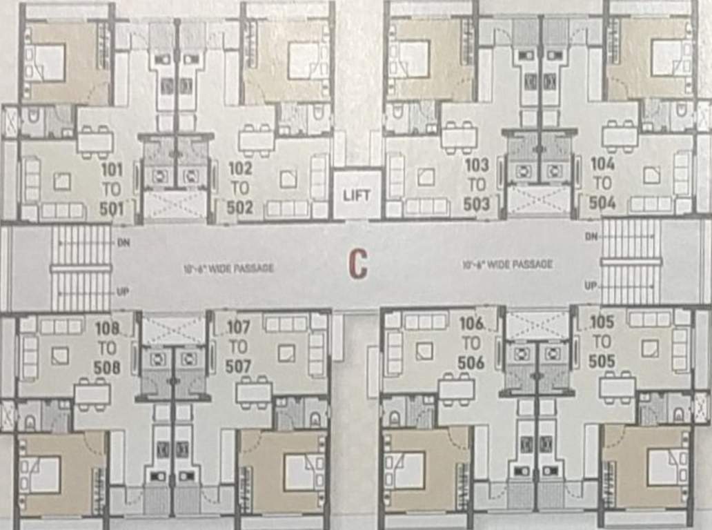  shivaan shilp Block C Cluster Plan from 1st to 5th Floor