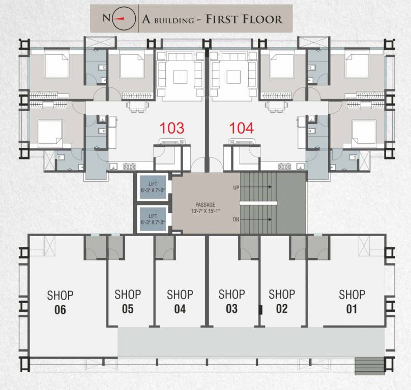  veer anantta Block A Cluster Plan for 1st Floor