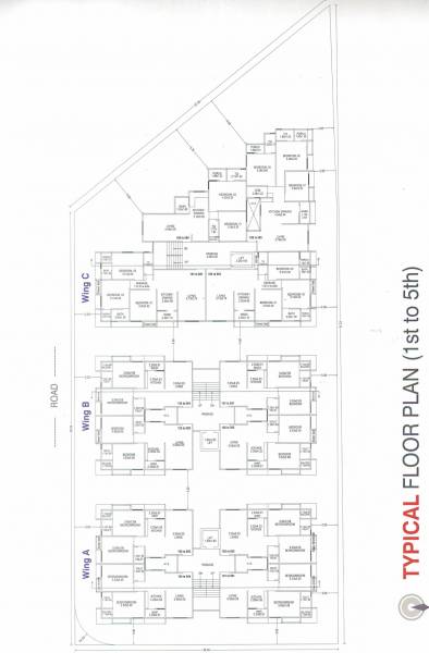  vrundavan Wing A, B & C Cluster Plan from 1st to 5th Floor