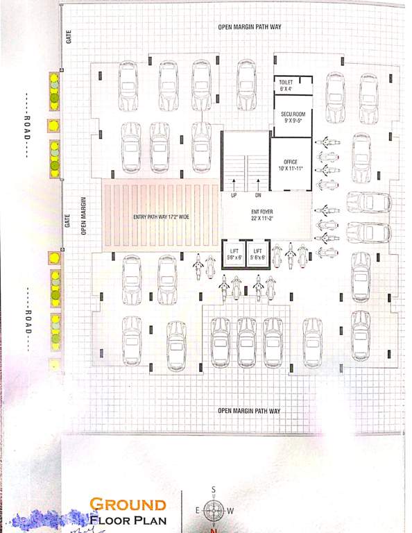  iscon heights Wing A & B Cluster Plan for ground Floor