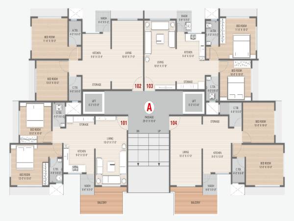  prayosha-elite Tower A Cluster Plan for 13th Floor