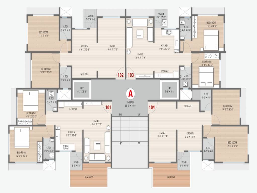  prayosha elite Tower A Cluster Plan for 13th Floor