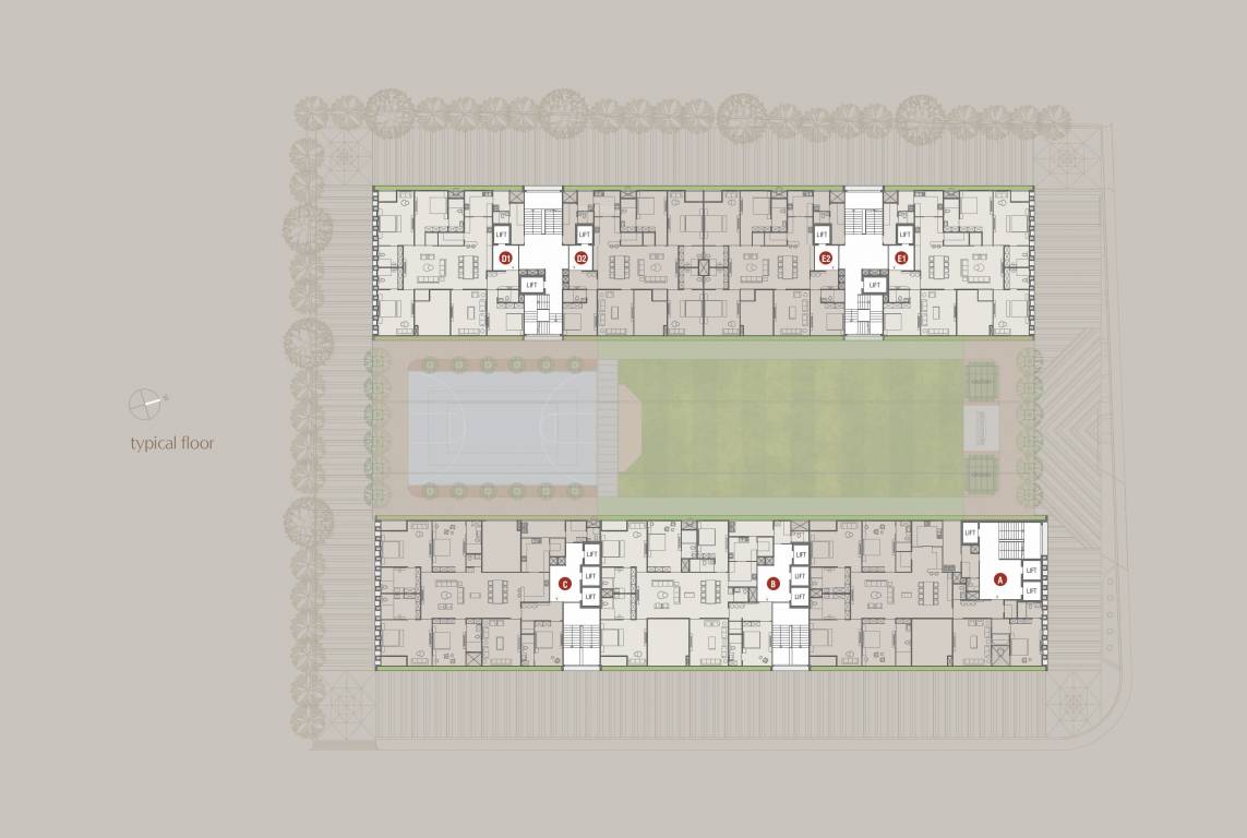 pashmina A, B, C, D, E Typical Cluster Plan