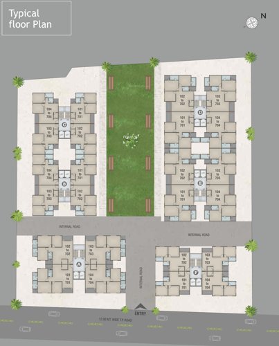  aranya-spring Tower A, B, C, D, E And F Cluster Plan from 1st to 7th Floor