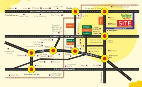  gachibowli-paradise-phase-1 Location Plan