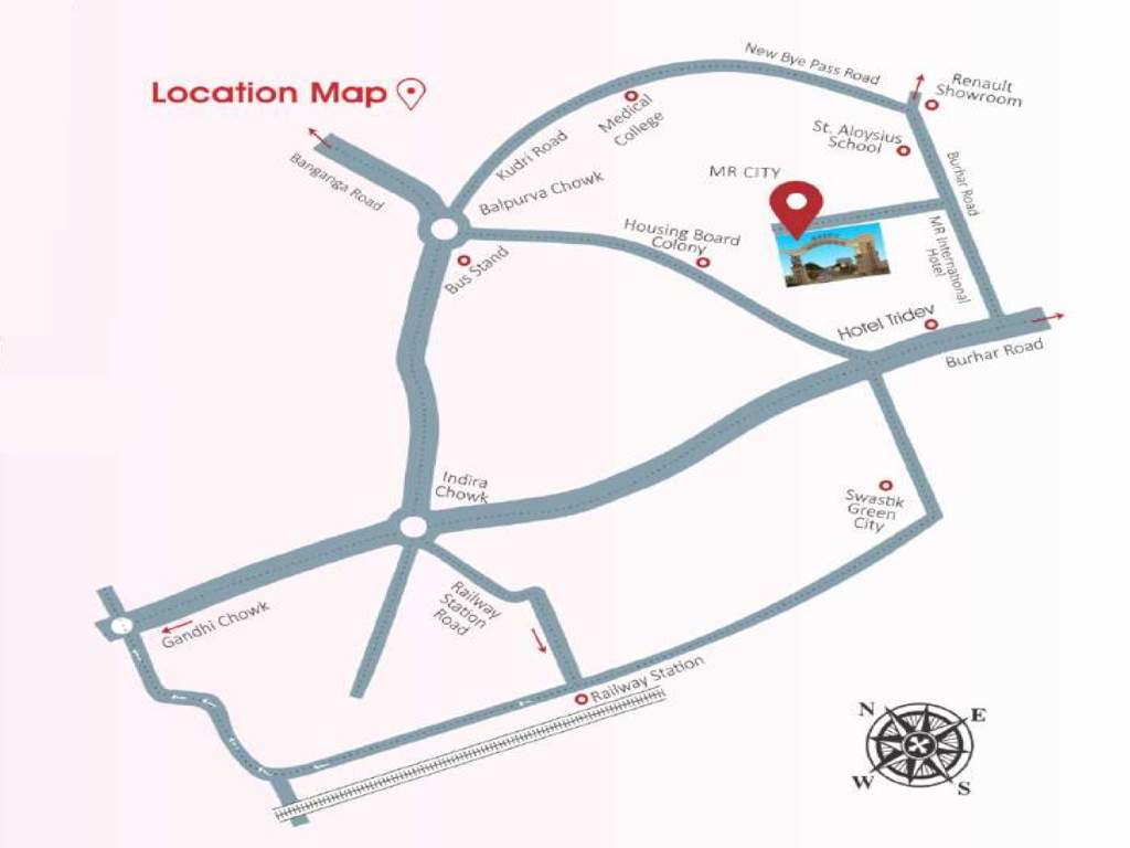 m r city Location Plan
