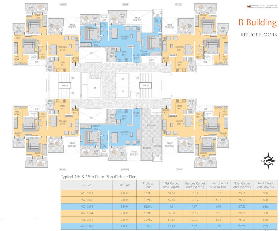  sun city ambegaon phase i B Cluster Plan For 4th & 20th Floor