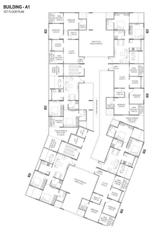  madhukosh a 1 A1 Wing Cluster Plan For 1st Floor