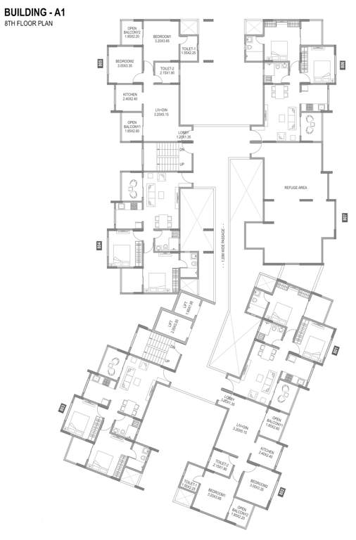  madhukosh a 1 A1 Wing Cluster Plan For 8th Floor