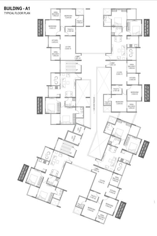  madhukosh a 1 A1 Wing Cluster Plan For Typical