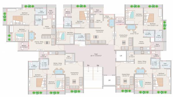  pavan-elegance Pavan Elegance Cluster Plan from 1st to 7th Floor