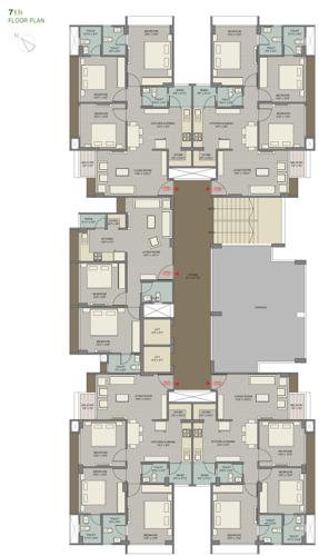  shree-radha-madhav-residency Block A Cluster Plan For 7th Floor