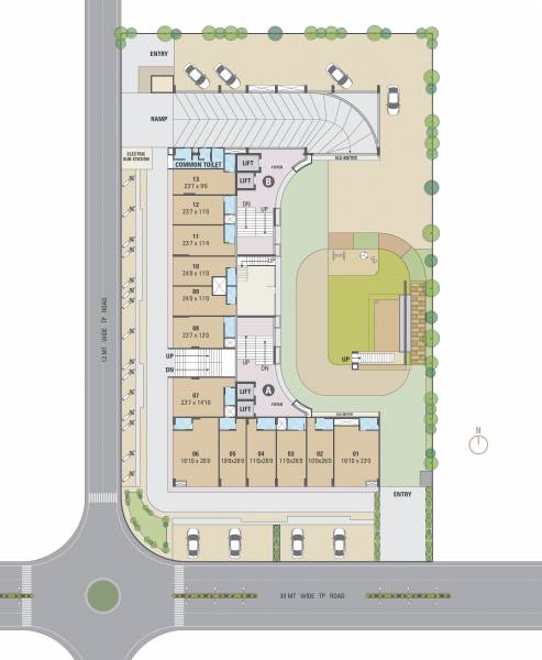  skywalk-manglaam Tower A Cluster Plan for ground Floor